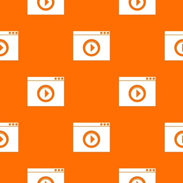 Patrón Reproductor Vídeo Repetir Sin Costura Color Naranja Para Cualquier — Archivo Imágenes Vectoriales