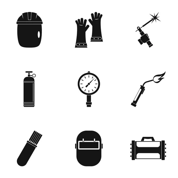 Welder instrument icon set, simple style — Stock Vector