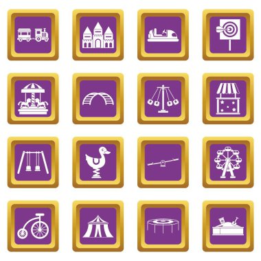 Eğlence Parkı simgeler mor ayarla