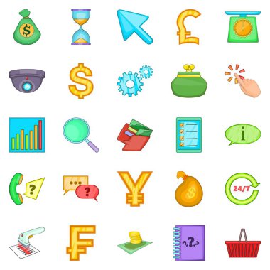 Para simgeleri ayarla, tarzı çizgi film