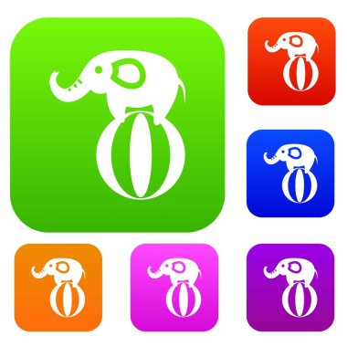 Bir topa Dengeleme fil koleksiyonu ayarla