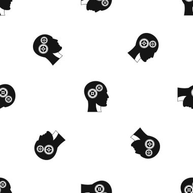 İnsan kafası vites sorunsuz siyah desen