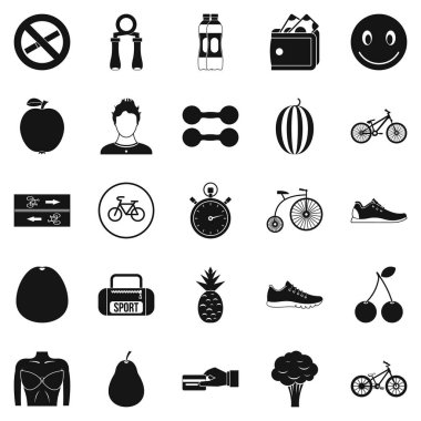 Bisiklet tur Icons set, basit tarzı