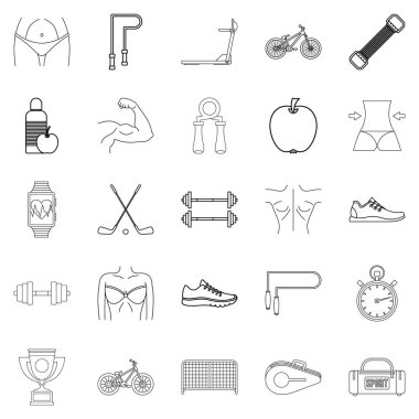 Icons set spor, stil anahat