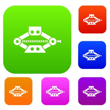 Kırmızı makas kriko koleksiyonu ayarla