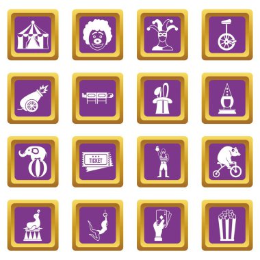 Sirk eğlence simgeler mor ayarla