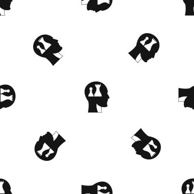 Baş Kraliçe ve piyon satranç desen sorunsuz siyah