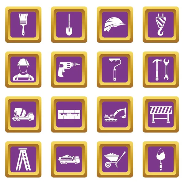 Mor inşaat Icons set