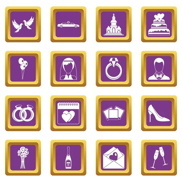 Simgeler düğün mor ayarla