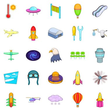 Hava gezinti Icons set, karikatür tarzı