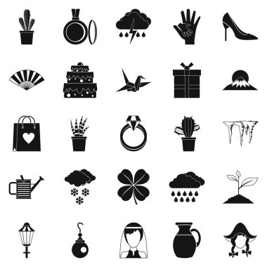 Çiçek kokusu Icons set, basit tarzı