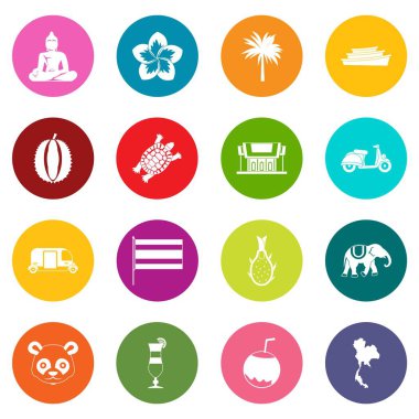 Kosta Rika simgeleri çok renk ayarla