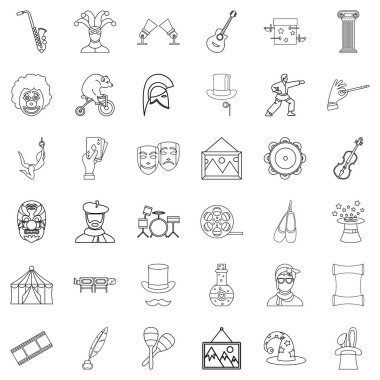 Sanat Icons set, anahat stili