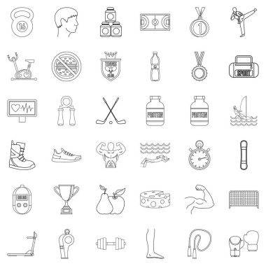 Atlet Icons set, anahat stili