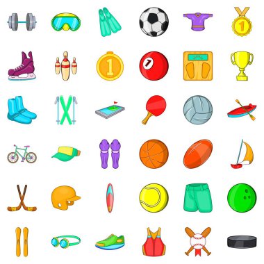 Barbekü Icons set, karikatür tarzı