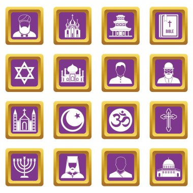 Dini sembol simgeler mor ayarla