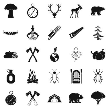 Ormansızlaşma Icons set, basit tarzı