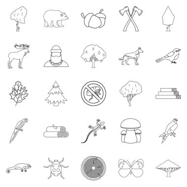 Dendritik Icons set, anahat stili