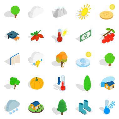 Ağaç Icons set, izometrik stili