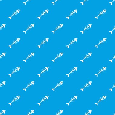 Balık kemik desen kesintisiz mavi