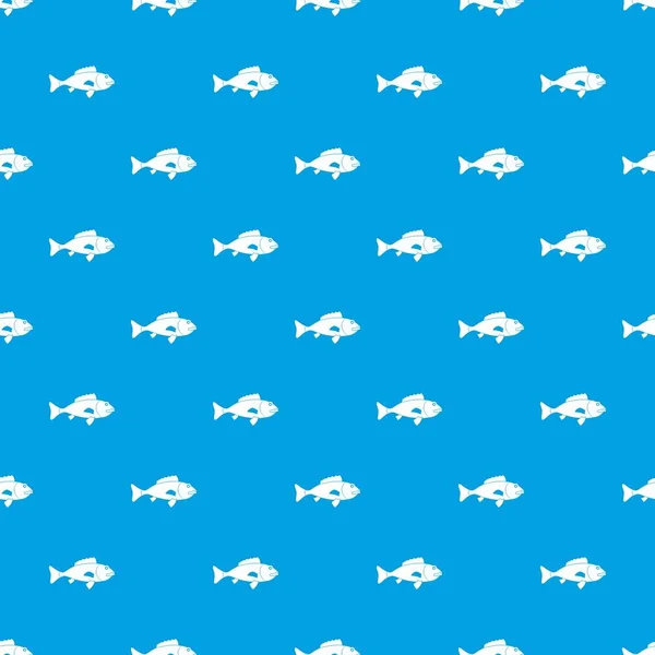 Modèle de poisson bleu sans couture — Image vectorielle