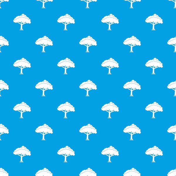Tree pattern seamless blue