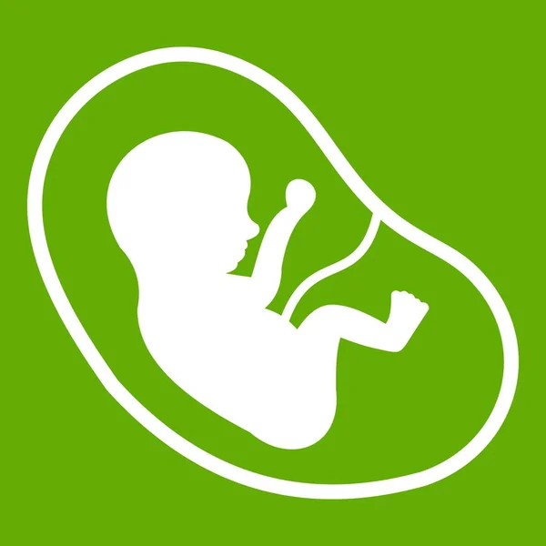 Icône foetus vert — Image vectorielle