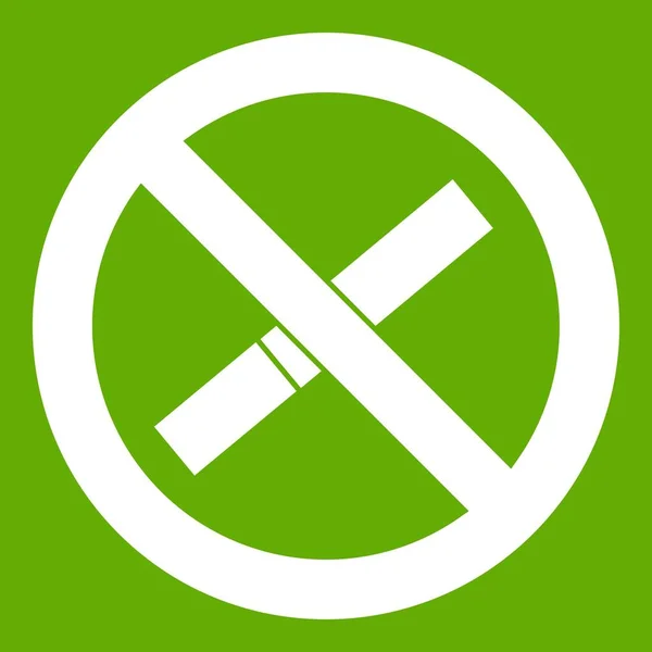 Teken verbiedt roken pictogram groen — Stockvector