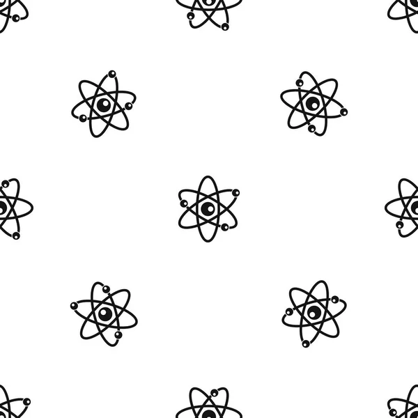 Atom moleküllerinin sorunsuz siyah desen — Stok Vektör