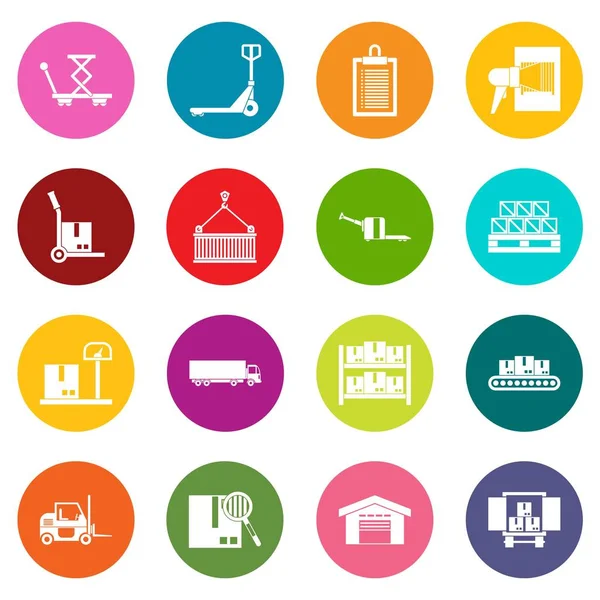 Logistyczne ikony wiele kolorów Ustaw — Wektor stockowy
