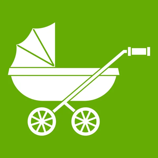 Kinderwagen-Symbol grün — Stockvektor