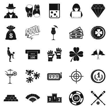 Tehlike Icons set, basit tarzı