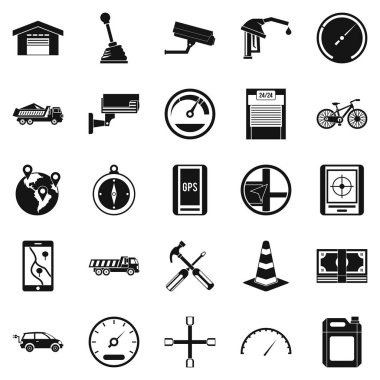 Büyük Park Icons set, basit tarzı