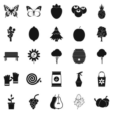 Çim Icons set, basit tarzı