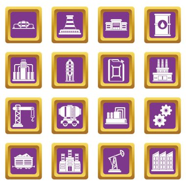 Sanayi simgeleri mor ayarla