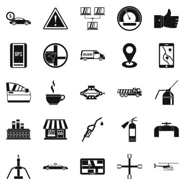 Yakıt Icons set, basit tarzı