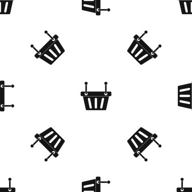 Alışveriş sepeti desen sorunsuz siyah