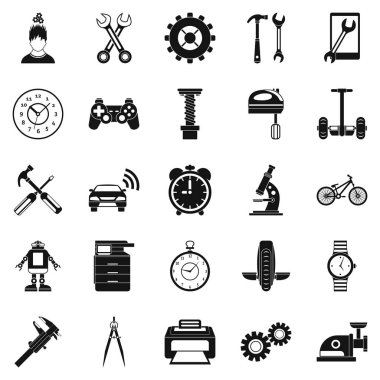 Facilitie Icons set, basit tarzı