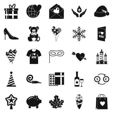 Cömertlik Icons set, basit tarzı