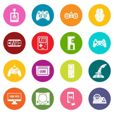 Video oyun simgeleri çok renk ayarla