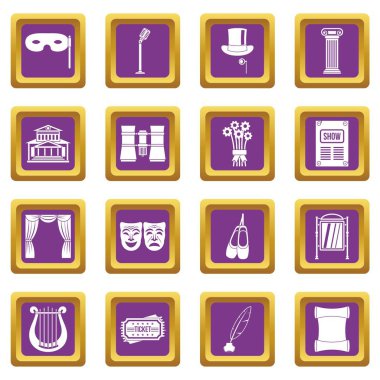 Tiyatro simgeler mor ayarla