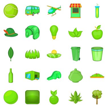 Plantation Icons set, karikatür tarzı