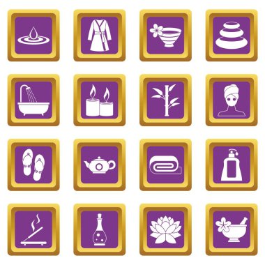 Mor spa tedavileri Icons set