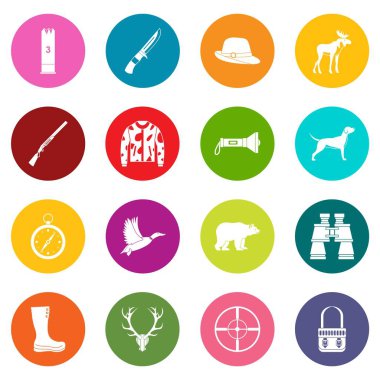 Simgeler avcılık birçok renklerini ayarlama