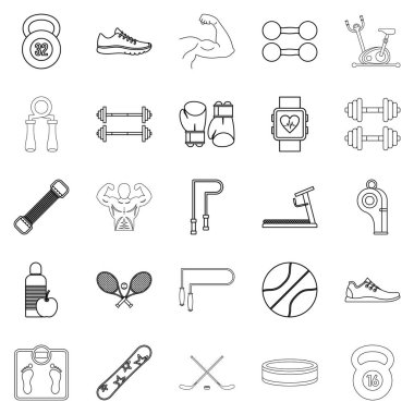 Yarış pisti Icons set. Beyaz arka plan üzerinde izole web için 25 yarış pisti vektör simge kümesi anahat