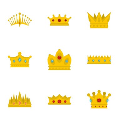 Ortaçağ taç simge seti, düz stil