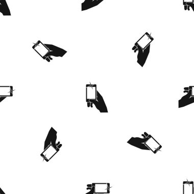 El cep telefonu desen sorunsuz siyah fotoğraf çekimi