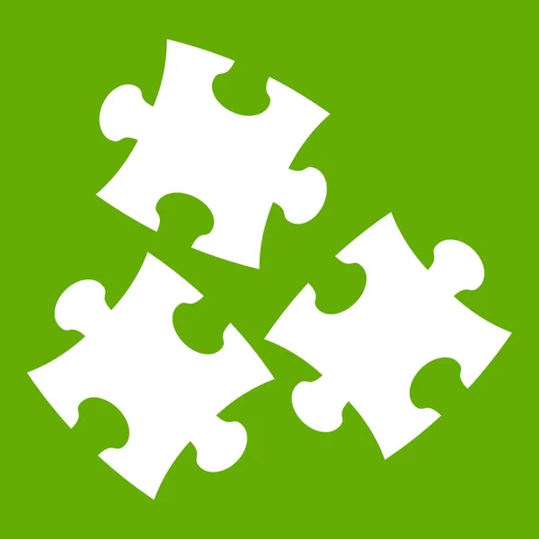 Puzzle icon green — Stock Vector