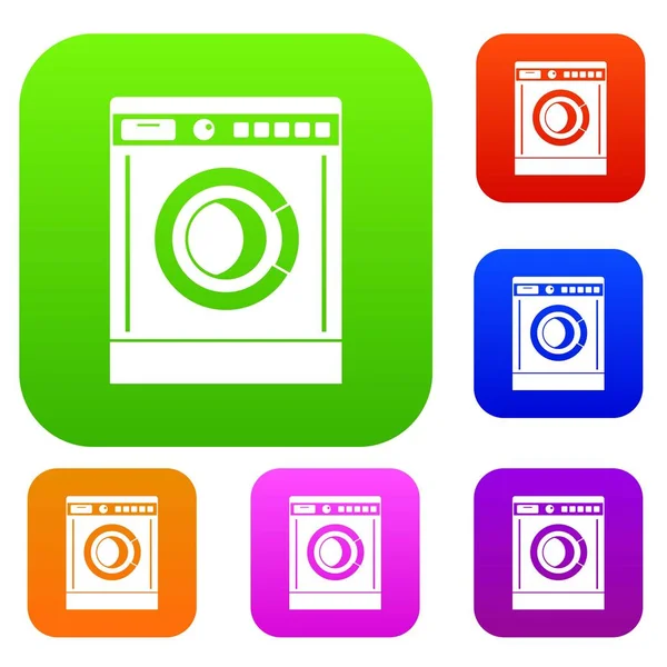 Çamaşır makinesi koleksiyonu ayarla — Stok Vektör