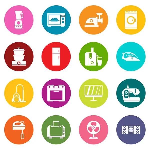 Çok renkli ev aletleri Icons set